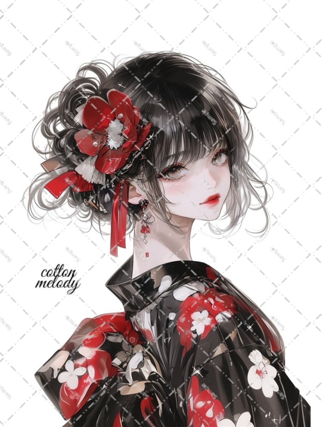 original sticker no.5794 人物贴纸 原创贴纸 人物贴纸 女孩贴纸 原创人物贴纸 - 贴纸 - 纸 