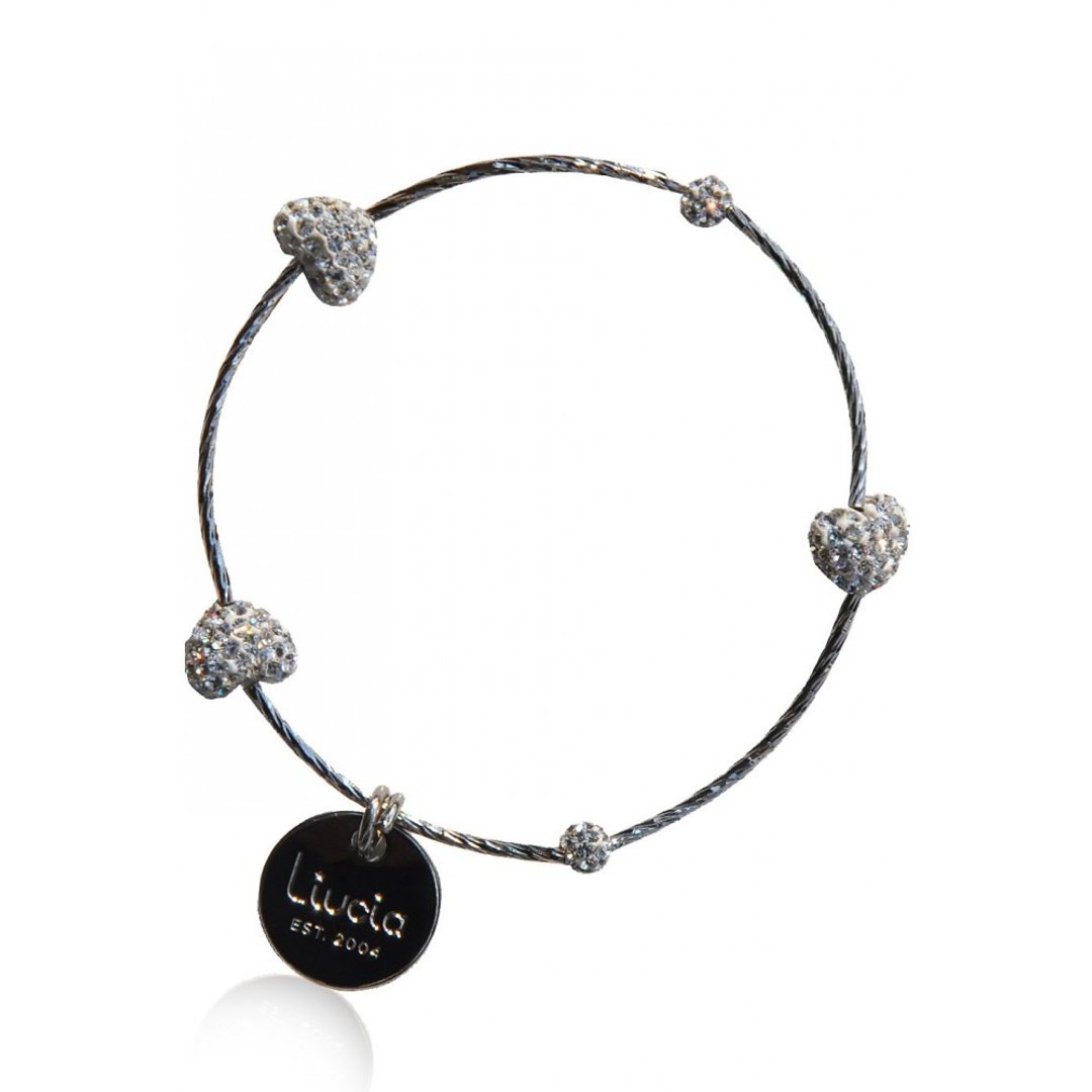 Aurelie Snow Coeur Swarovski Bracelet - 手链/手环 - 其他金属 银色