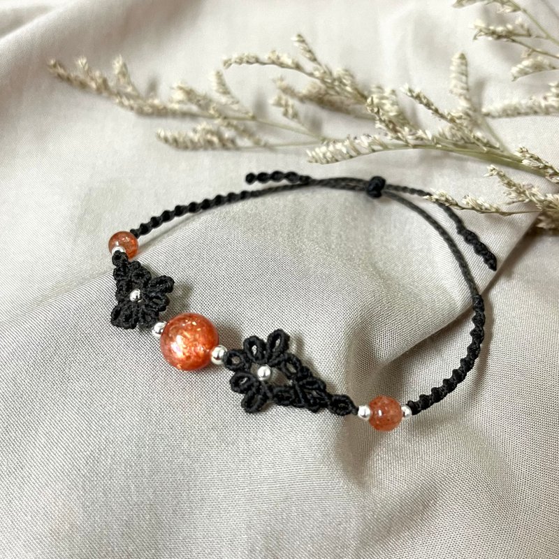 花漾编织手链/太阳石 - 手链/手环 - 水晶 橘色