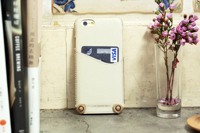 iPhone 6/6S / 4.7寸 经典系列极简款手机皮套- 杏白 - 手机壳/手机套 - 真皮 白色