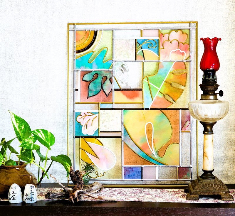 梦幻般的染色挂毯艺术福 - 墙贴/壁贴 - 压克力 粉红色