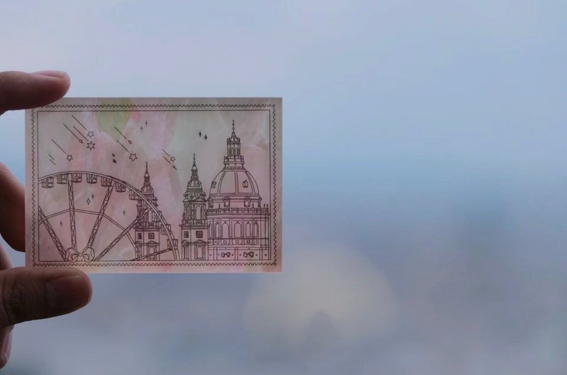 印章 蓝调星光 布达佩斯 圣伊斯特万圣殿与摩天轮印章 - 印章/印台 - 压克力 