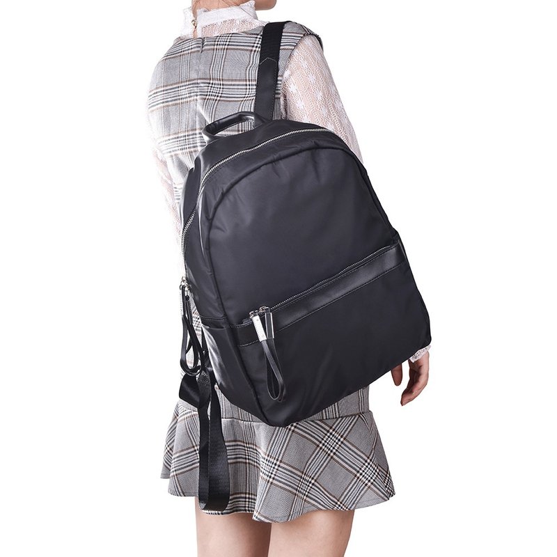 防泼水耳机后背包/黑色/军绿色/灰色 - 后背包/双肩包 - 聚酯纤维 黑色