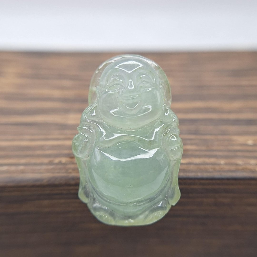 老种起胶弥勒佛 佛公吊坠 | 天然缅甸玉A货翡翠 - 项链 - 玉石 
