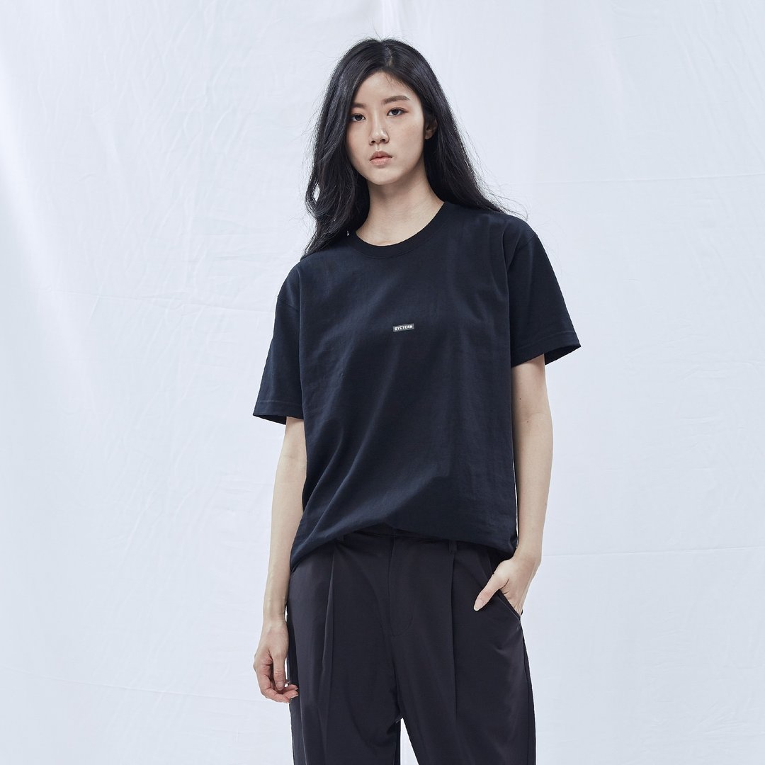 DYCTEAM 基础系列 | 重磅Box Logo Tee (BK) - 中性连帽卫衣/T 恤 - 棉 黑色