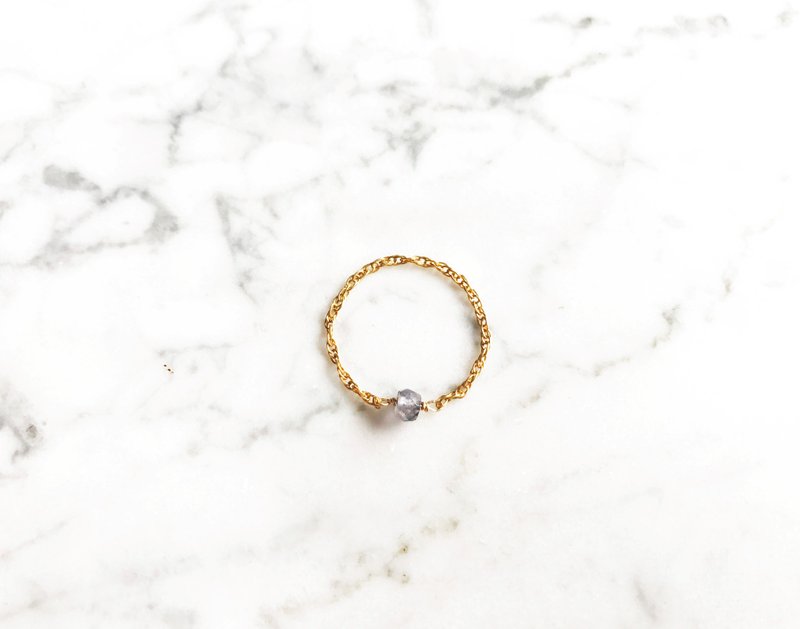 《经典手感链戒》堇青石 美国14K金(14KGF)  链戒 - 戒指 - 宝石 