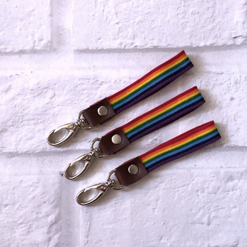 U6.JP6 -万用彩色织带+皮革手拿万用吊饰钩 /皮革钥匙圈/万用吊饰 - 钥匙链/钥匙包 - 真皮 