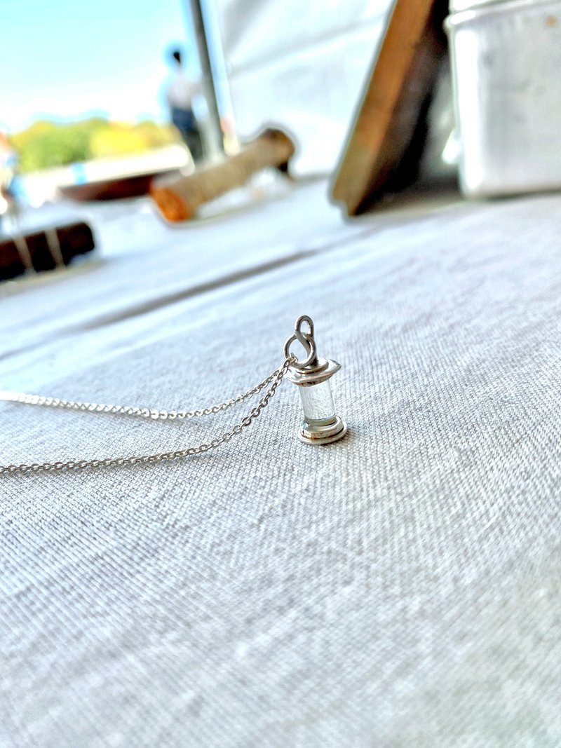 纯银白水晶链 - 项链 - 纯银 