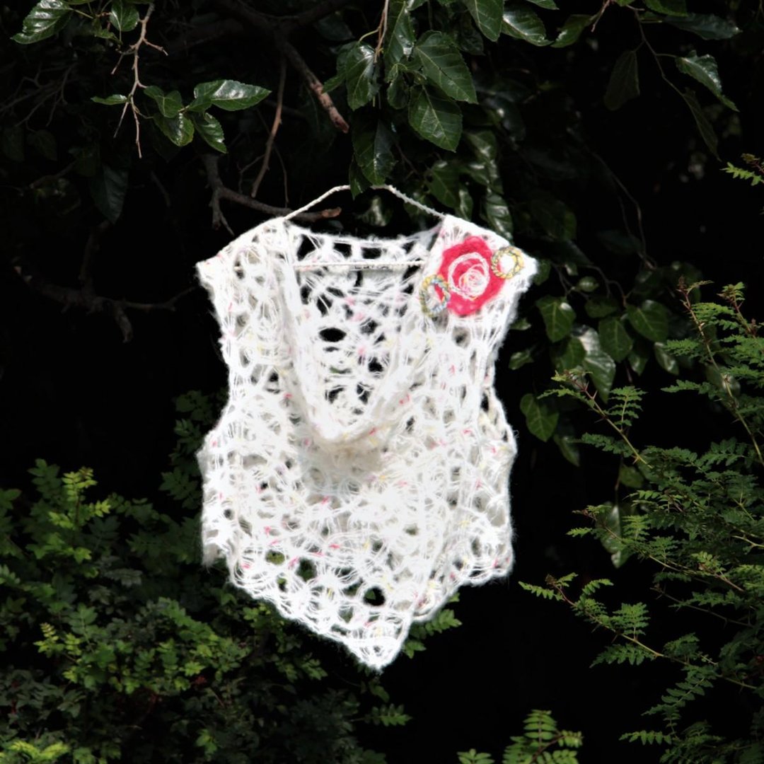 Snow syrup cowl vest - 女装上衣 - 羊毛 白色