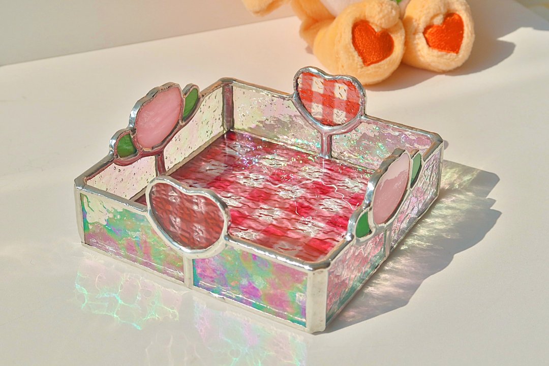 郁金香果酱托盘 - 其他家具 - 玻璃 粉红色