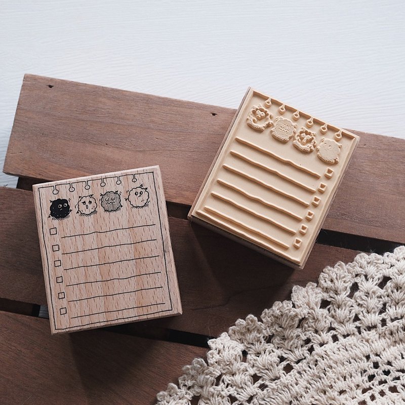 小毛球清单 手帐印章 - 印章/印台 - 木头 