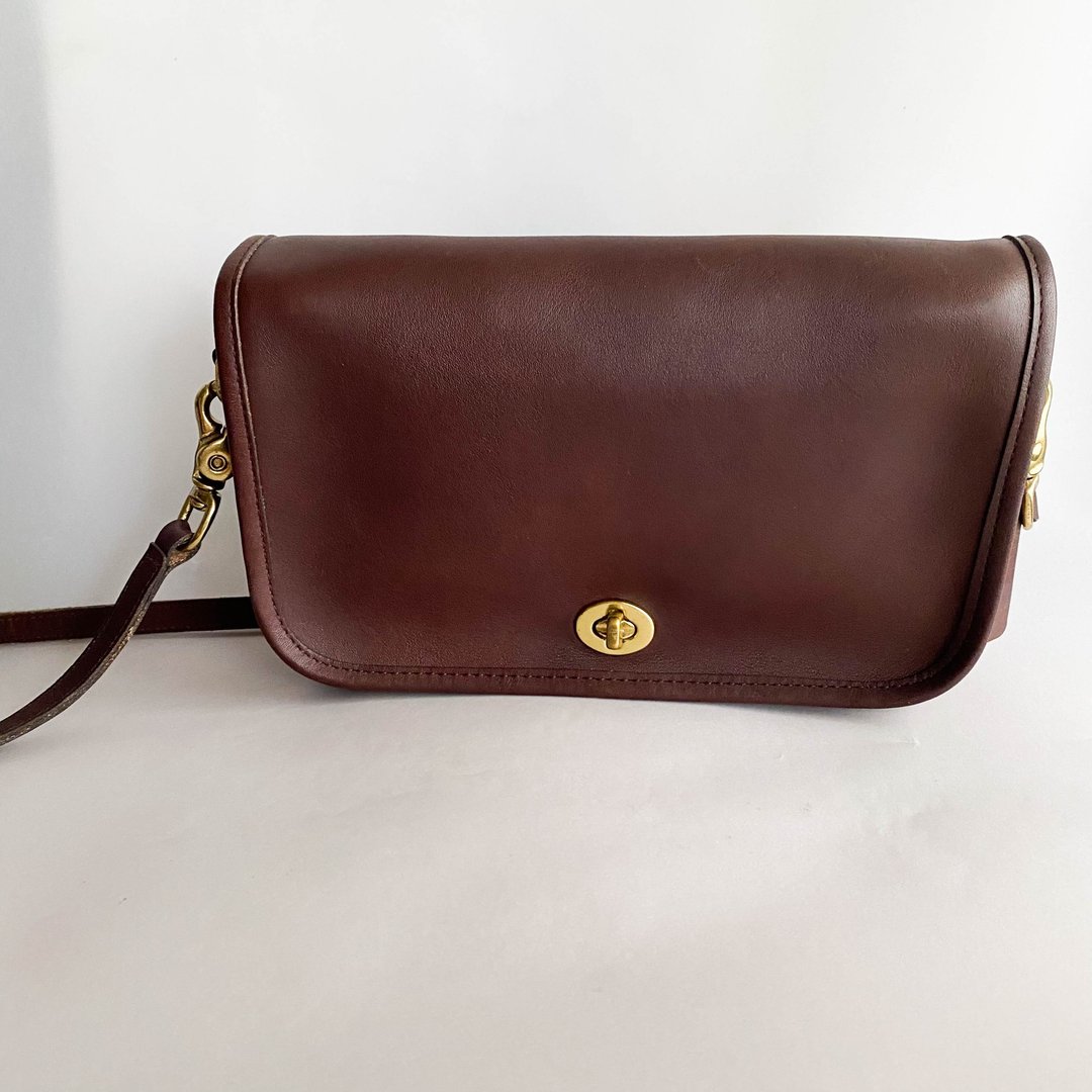 中古Coach Penny Pocket|斜背包|侧背包|啡色包包|古董包|真皮 - 侧背包/斜挎包 - 真皮 咖啡色