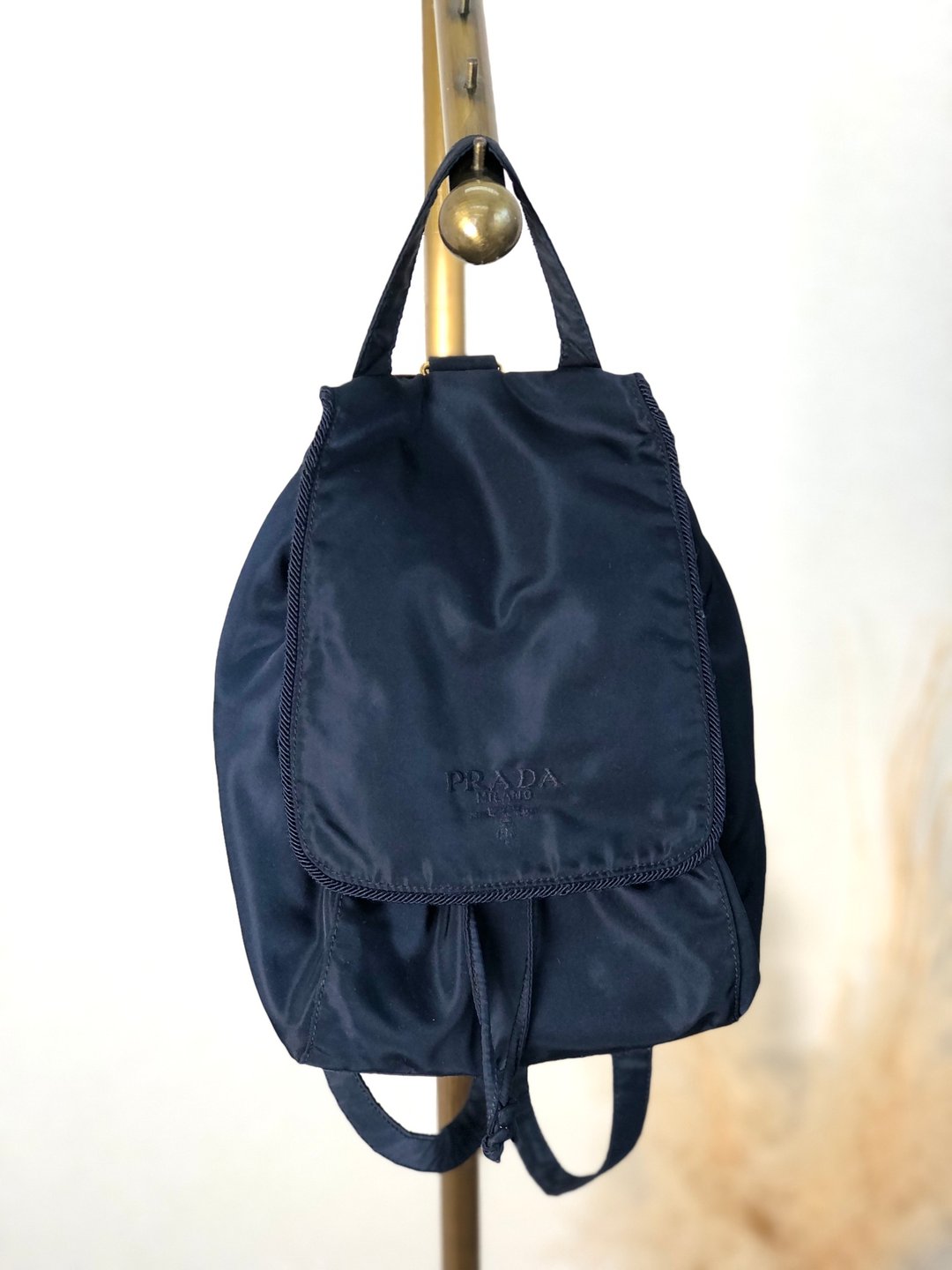 【日本直运，名牌二手包装】PRADA 背包海军蓝尼龙迷你包复古旧CD8bkb - 后背包/双肩包 - 尼龙 蓝色