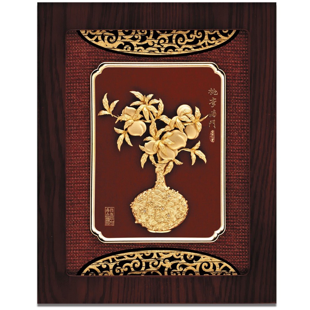 桃李满门金箔画 | 谢师礼品 杏坛推荐 教师节感谢艺术摆饰 - 海报/装饰画/版画 - 24k 金 金色