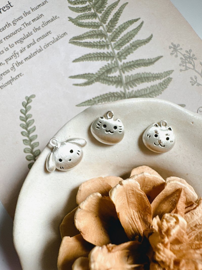 纯银**半立体大版系列=喵喵 /16~18寸纯银链**纯手作 - 项链 - 纯银 银色