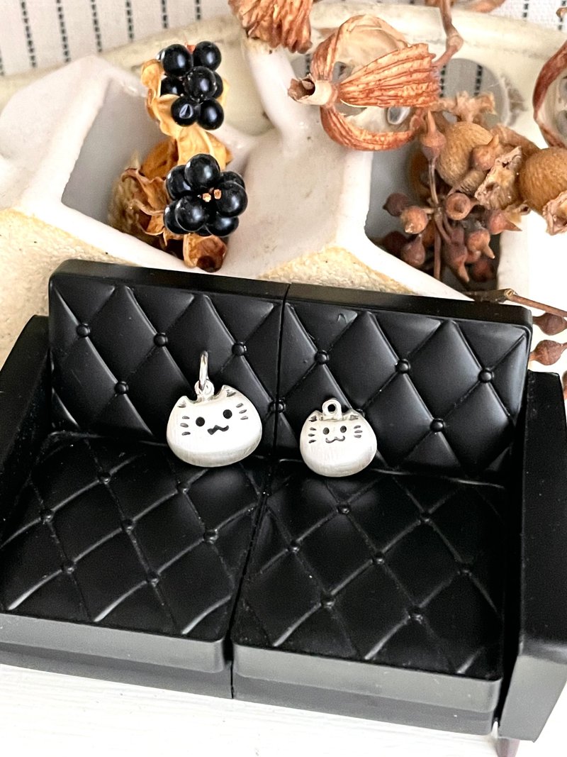 纯银**半立体大版系列=喵喵 /16~18寸纯银链**纯手作 - 项链 - 纯银 银色