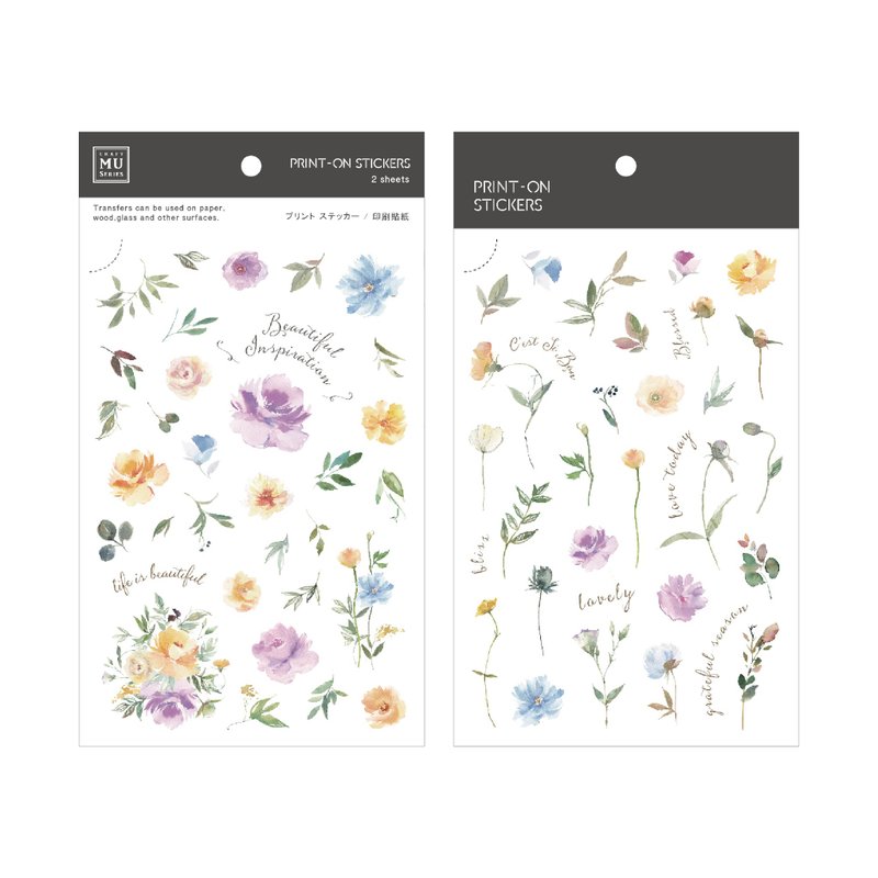 【Print-On Stickers 转印贴纸】no.249-胭紫沁夏 | 花草系列 - 贴纸 - 其他材质 多色
