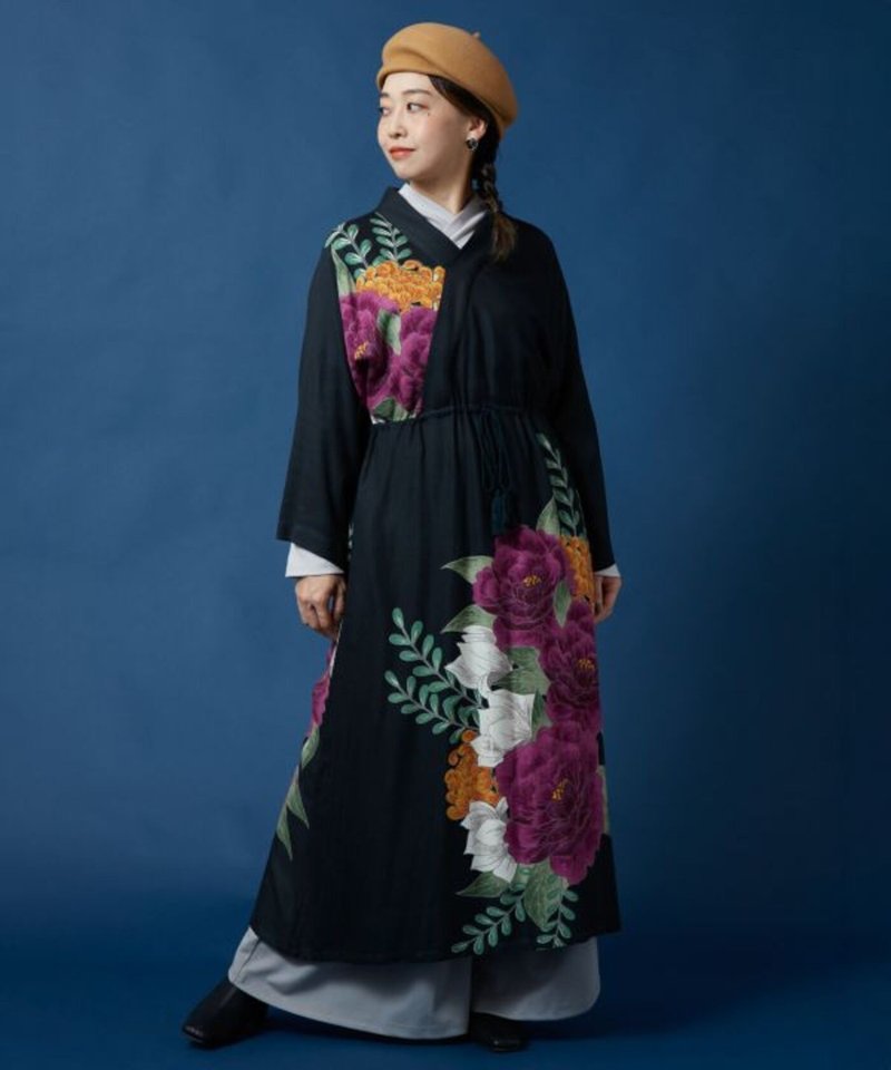 【热门预购】和风菊花牡丹收腰羽织 罩衫开襟衫 (4色) 7IA-4311 - 女装休闲/机能外套 - 其他材质 