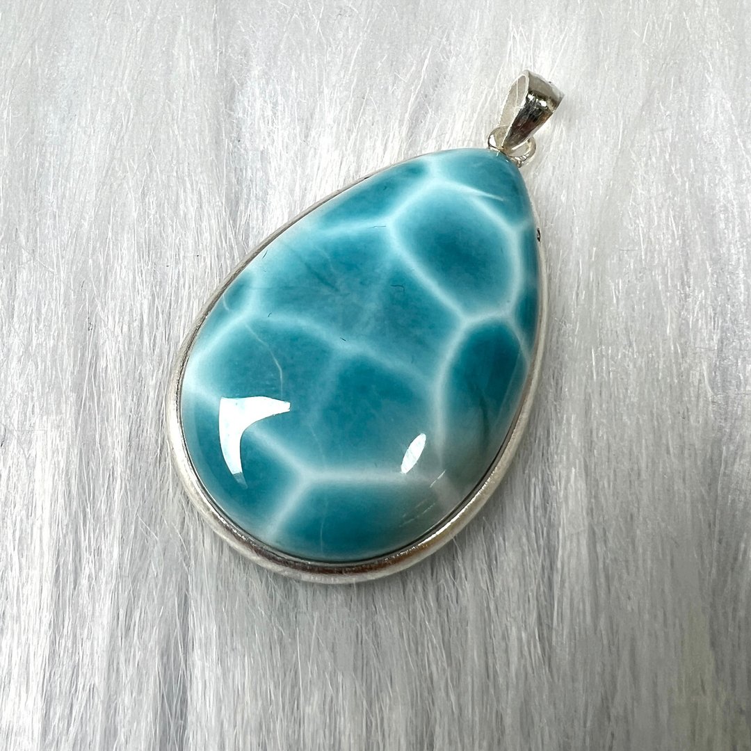 海纹石吊坠 | 水晶 | 吊坠 | 水晶吊坠 | 水晶饰物 - 项链 - 水晶 蓝色