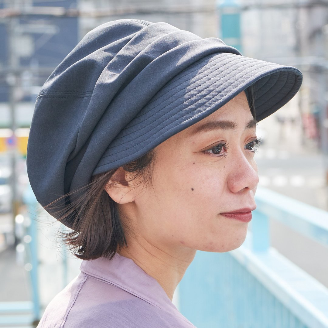 青年布 有机棉报童帽 UV防晒 1级遮光 尺寸可调 触感舒适 NOPO - 帽子 - 棉 蓝色