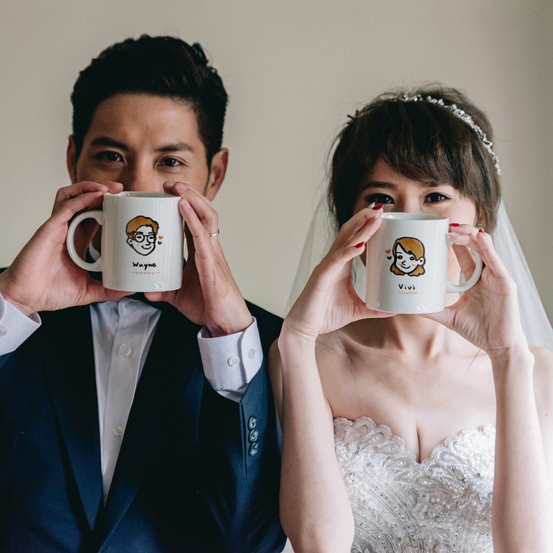 情人对杯_定制Q版人像_对杯/马克杯(情侣/纪念日/结婚礼)- - 订制画像 - 瓷 白色