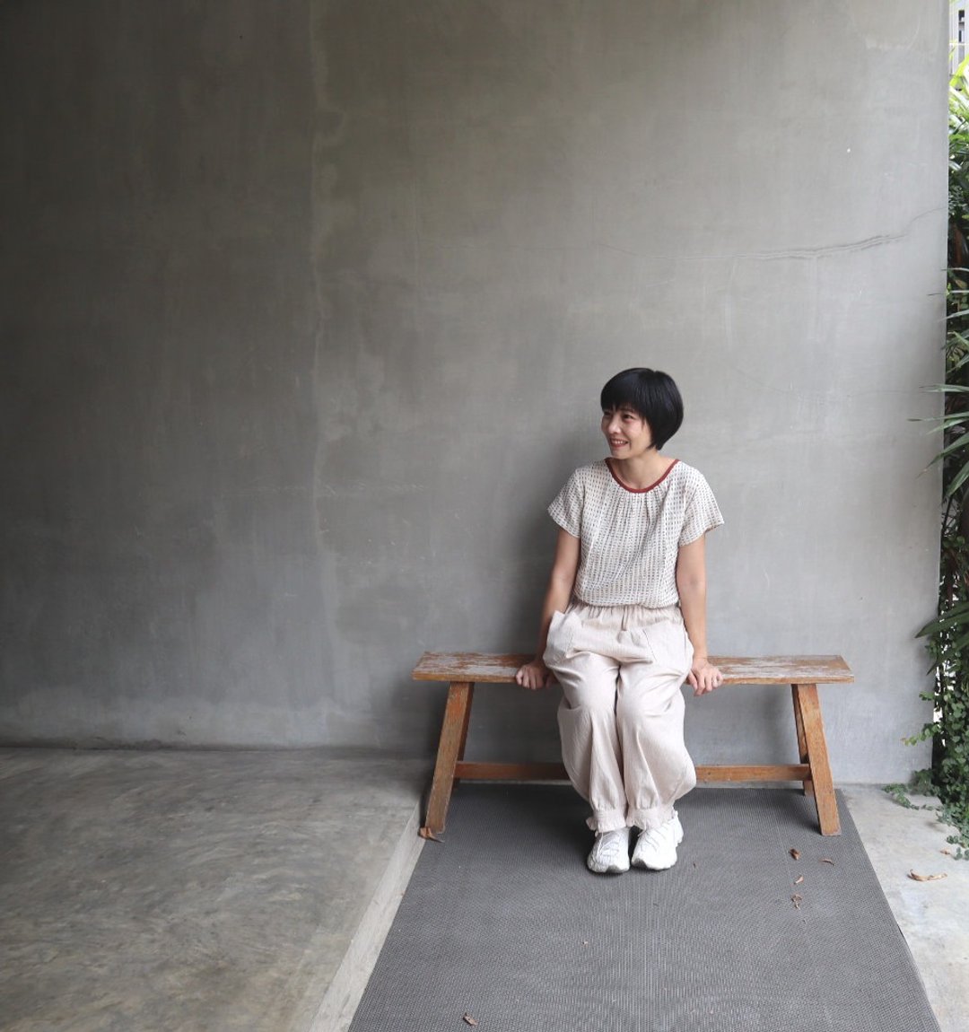 Thongmond (Brick PA PA) Top - 女装上衣 - 棉．麻 橘色