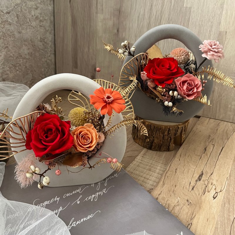 【限量提盆】新春盆花/新春礼物/开运招财/居家装饰 - 干燥花/捧花 - 植物．花 红色