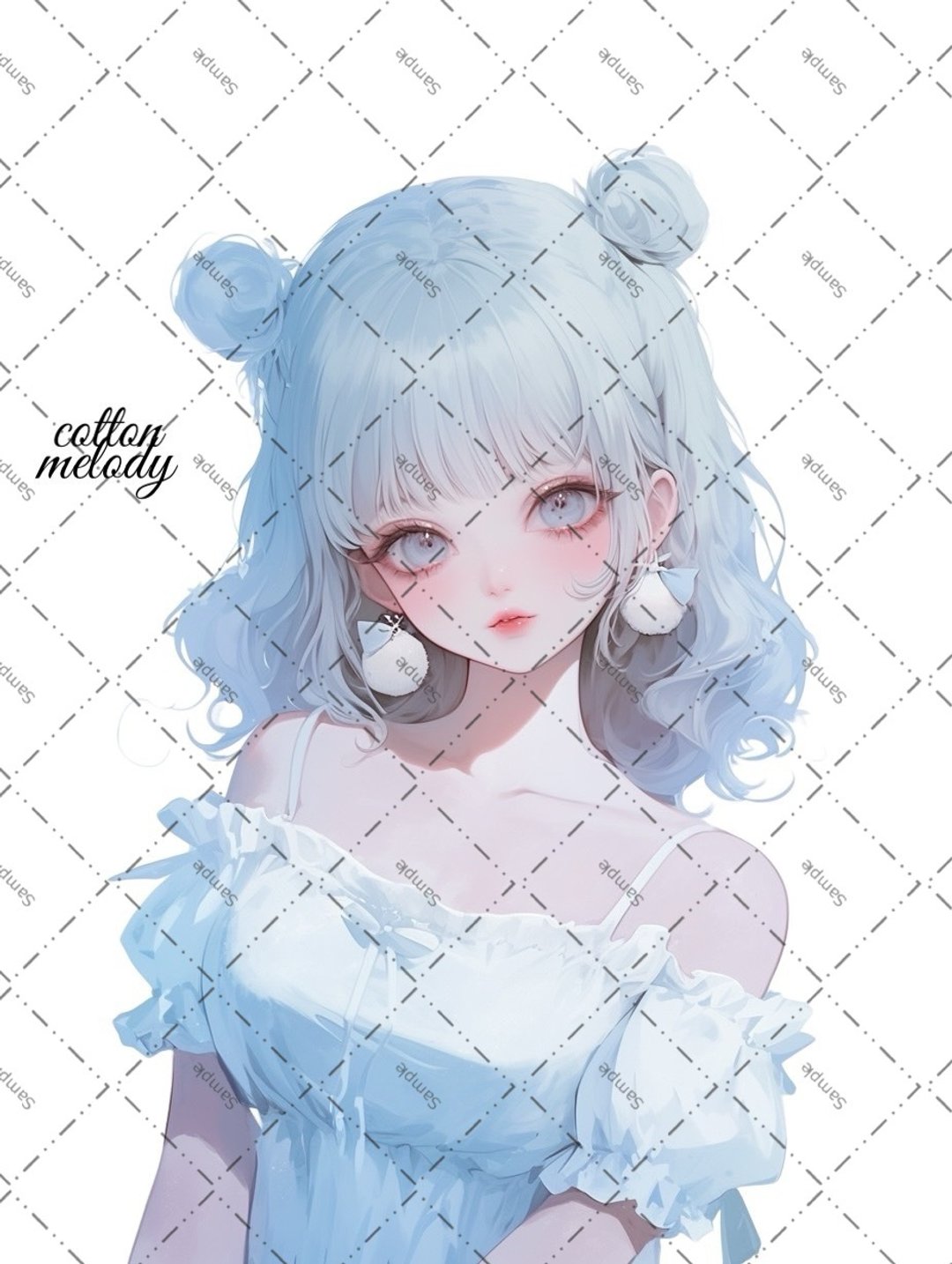 original sticker no.1925 人物贴纸 原创贴纸 原创人物贴纸 装饰贴纸 cotton melody - 贴纸 - 纸 
