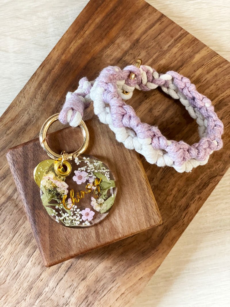 定制化 自订名字【押花编织手机绳】粉紫色 - 手机配件 - 塑料 