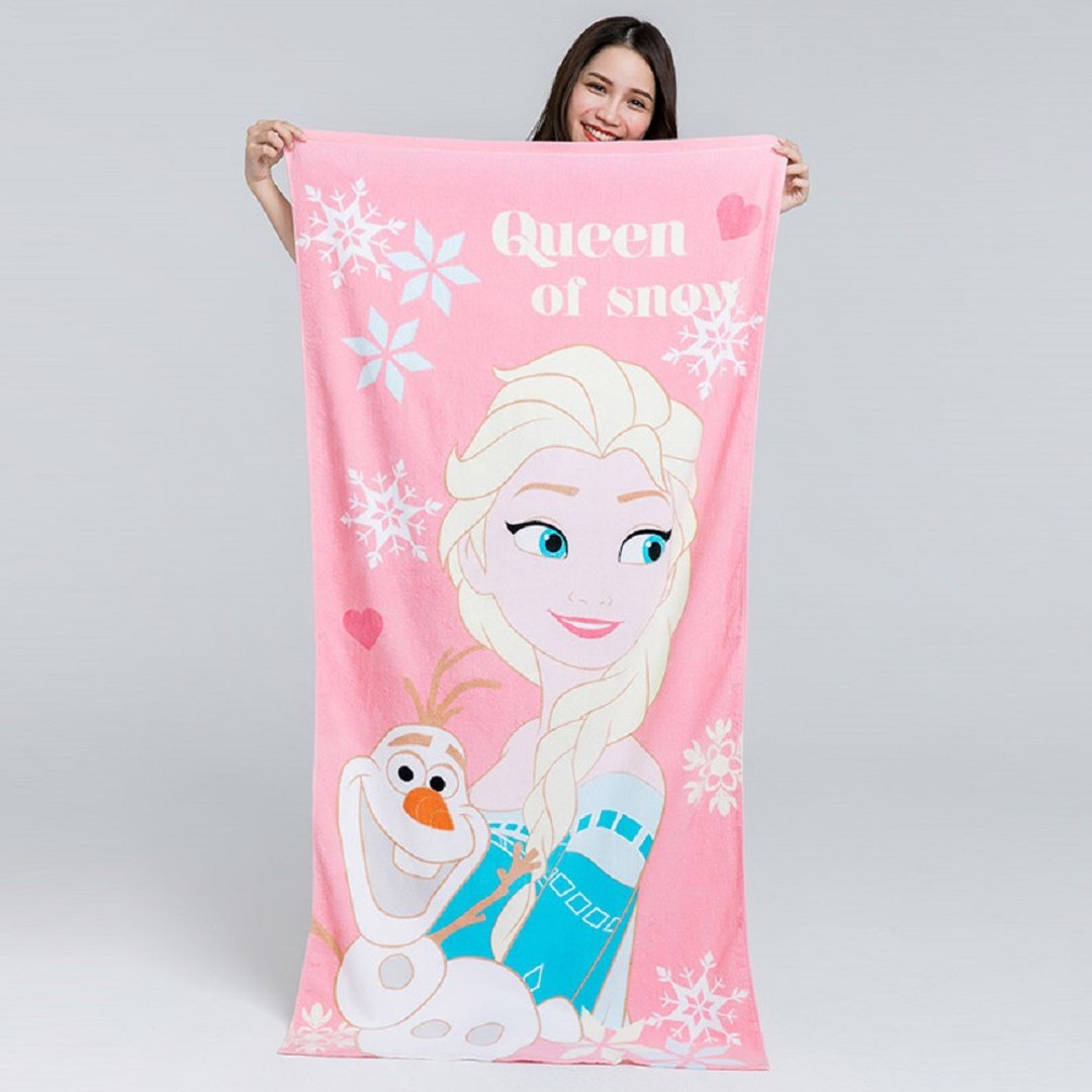 【ONEDER旺达】Disney迪士尼冰雪奇缘大浴巾 Frozen艾莎雪宝浴巾 - 毛巾浴巾 - 棉 