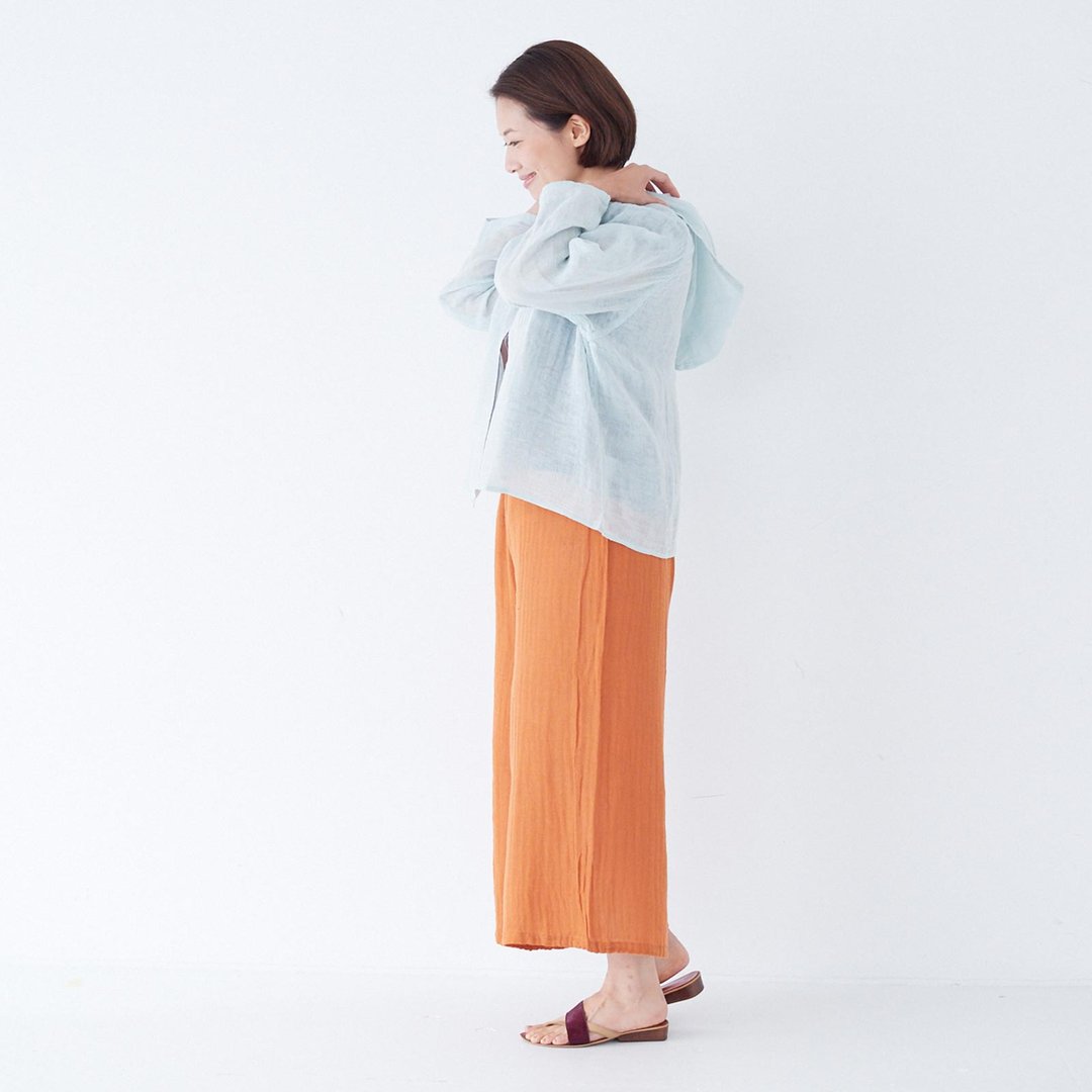 Natural style hoodie pretty pastel color cotton soft relax - 女装衬衫 - 棉 蓝色