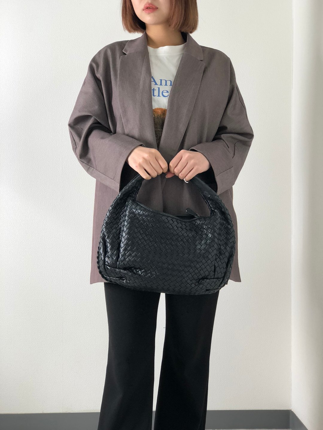 【日本直邮，名牌二手包装】Bottega Veneta 单肩包黑皮革 hobo 复古 dsj2ge - 手提包/手提袋 - 真皮 黑色