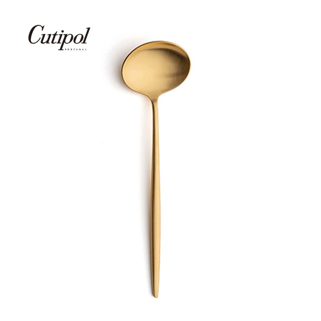 葡萄牙 Cutipol MOON系列雾金21cm酱料杓 - 餐刀/叉/匙组合 - 不锈钢 金色