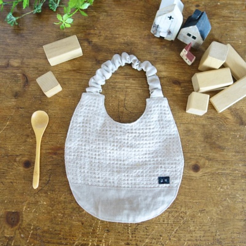 华夫格麻围兜 - 围嘴/口水巾 - 棉．麻 