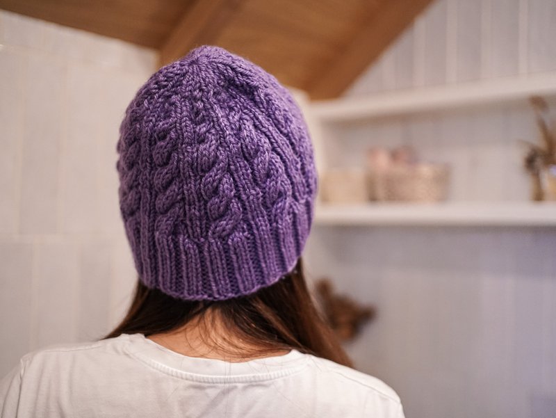 手作-编织毛帽-棒针系列-麻花 - 帽子 - 羊毛 