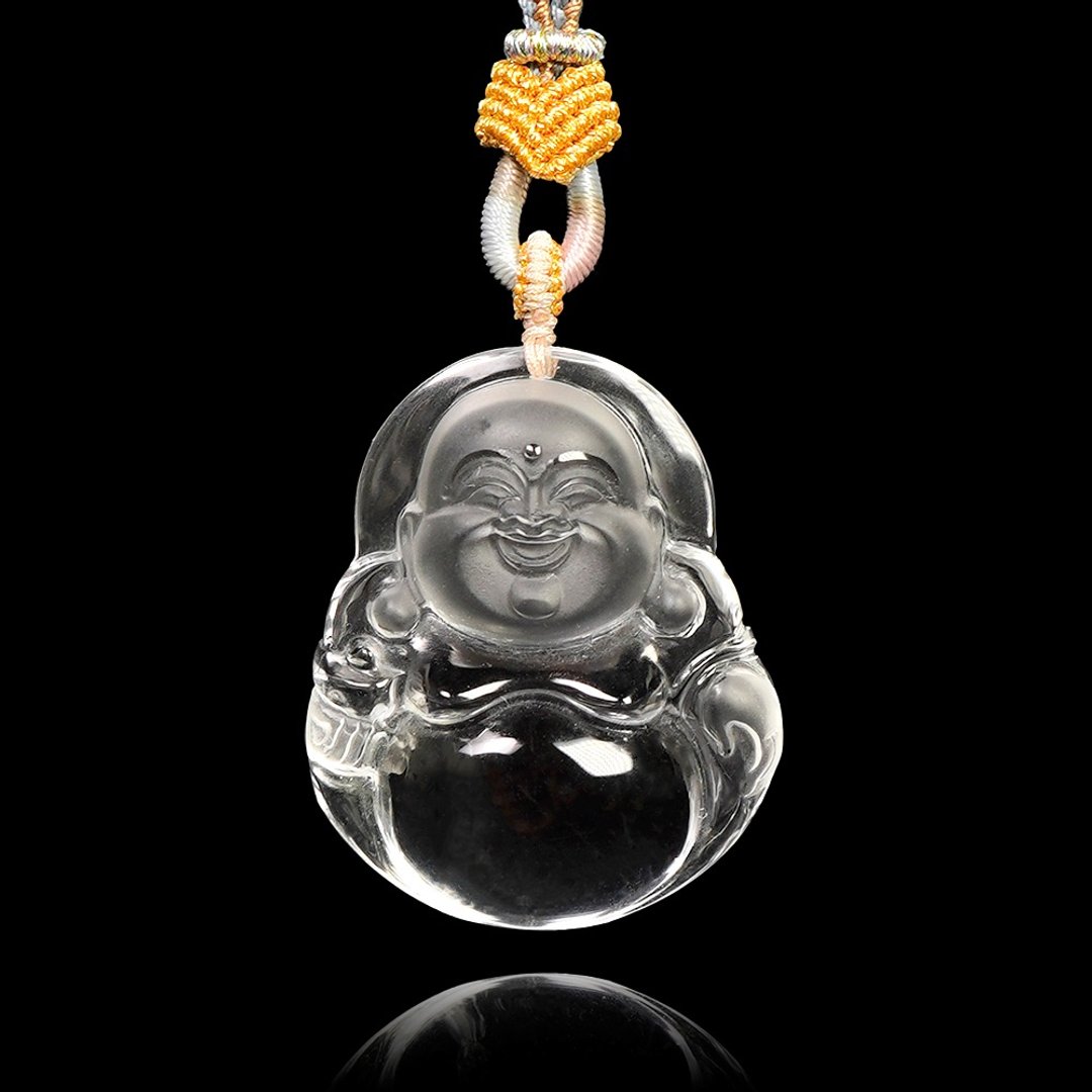 【正佳珠宝】白水晶 顶级超净透 弥勒大肚佛 34g 白水晶吊坠 - 项链 - 半宝石 多色
