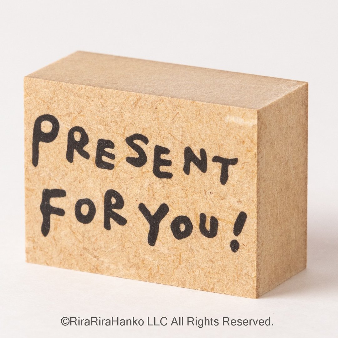 【全新登场】PRESENT FOR YOU!*30mmx40mm*橡胶印章*R526_o - 印章/印台 - 木头 