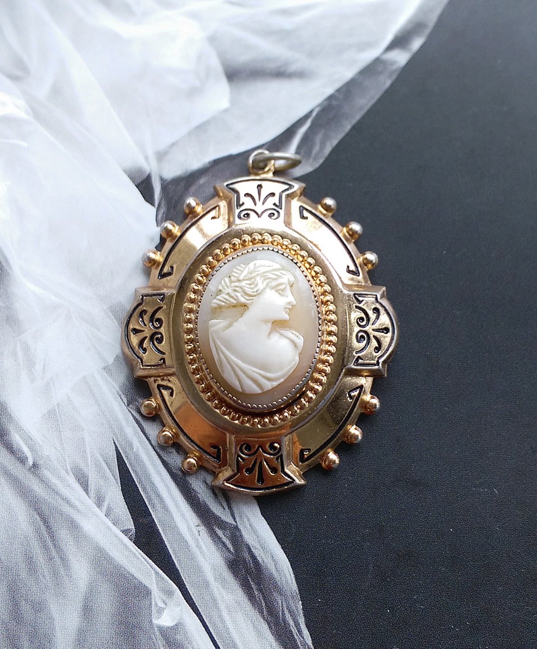 Vintage Jewelry  古典 Cameo 贝雕 仕女 项链坠 - 项链 - 其他材质 白色