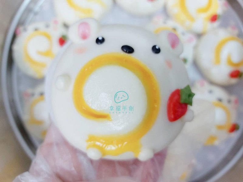 Cheerful 幸福手创 莓好小熊起司馒头 造型馒头 早餐 点心 6入 - 面包/吐司 - 新鲜食材 