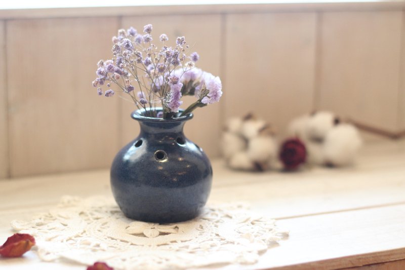 【好日恋物】德国手工陶瓷小花器釉蓝 - 植栽/盆栽 - 纸 蓝色