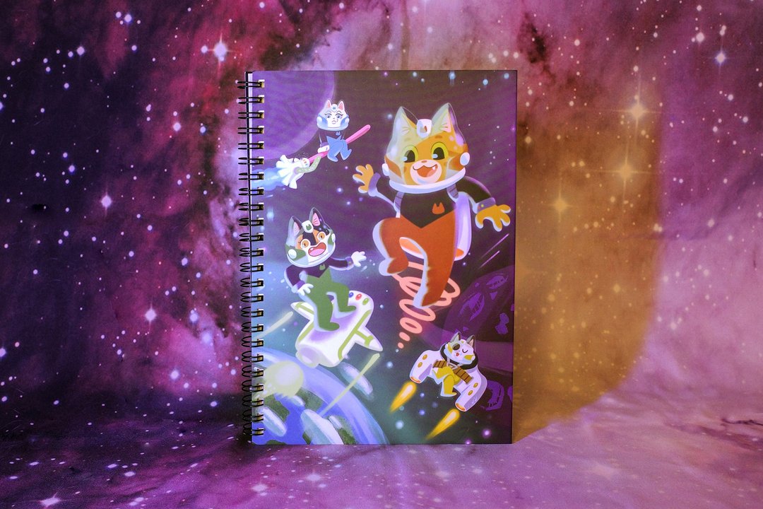 宇宙猫咪 - 肉球特攻星际 A5 空白 笔记本 - 笔记本/手帐 - 纸 蓝色