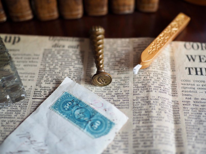 英国1900年古董黄铜蜡封章 - 摆饰 - 铜/黄铜 