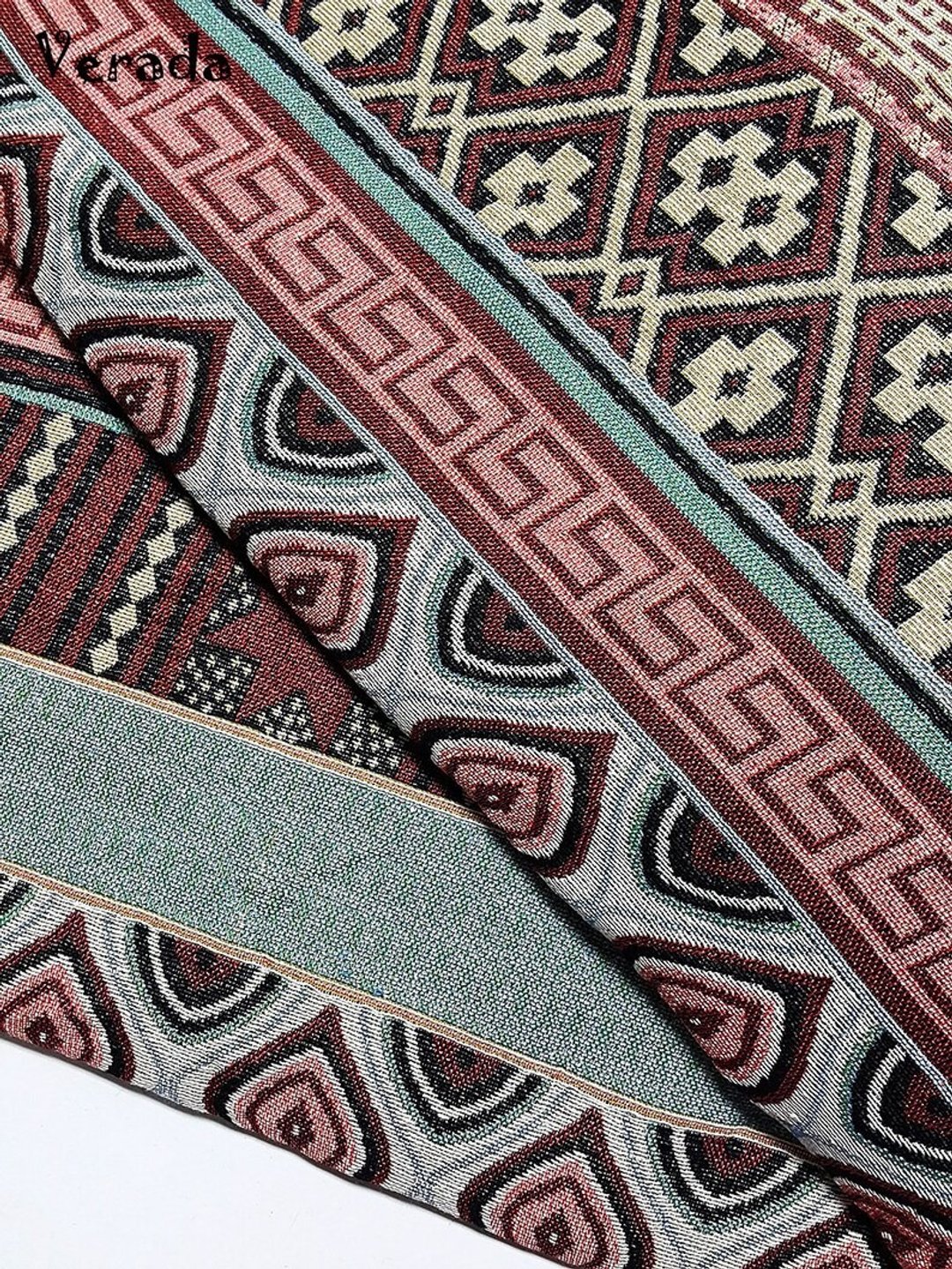 Multi-color Tribal Fabric Thai Woven Fabric Craft Supplies Textile 1/2 yard - 编织/刺绣/羊毛毡/裁缝 - 其他材质 多色