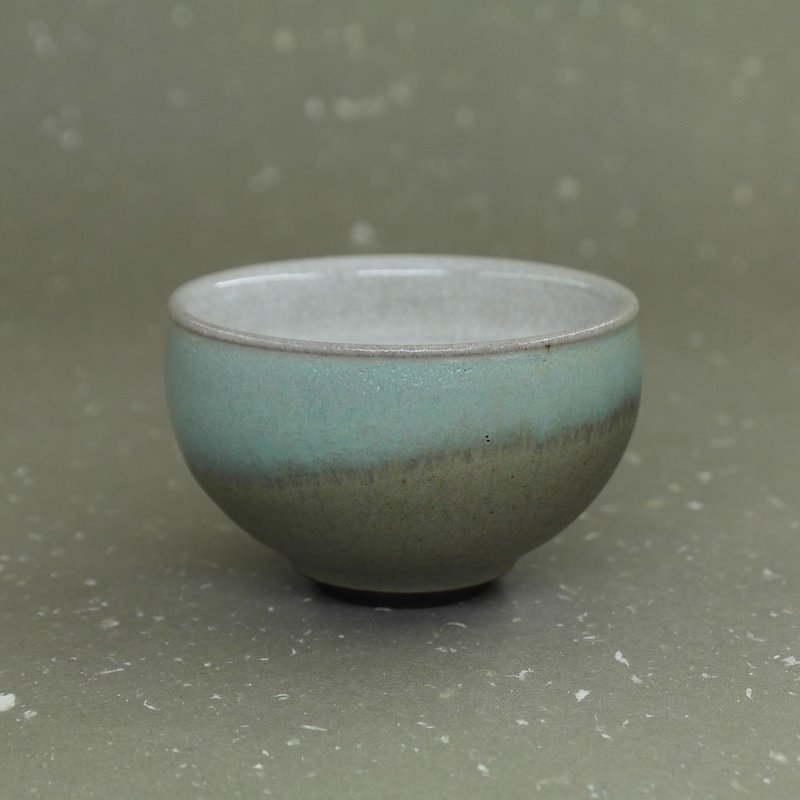 铜绿釉拉坯茶盏 品茶杯 手作陶器 茶道具 - 茶具/茶杯 - 陶 