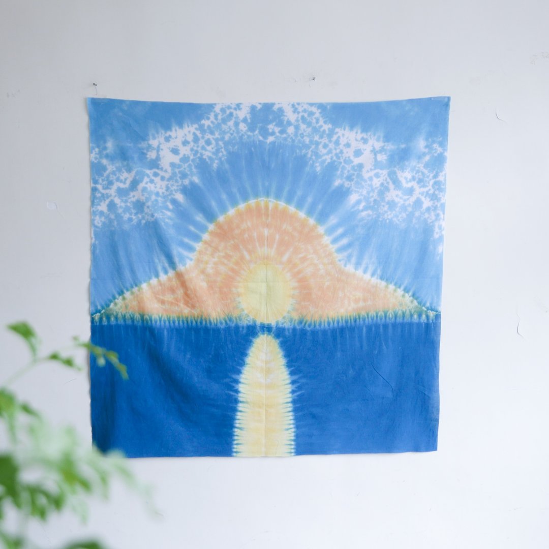 夕阳 风景挂布/定制化尺寸/职人手工渲染 - 海报/装饰画/版画 - 棉．麻 蓝色