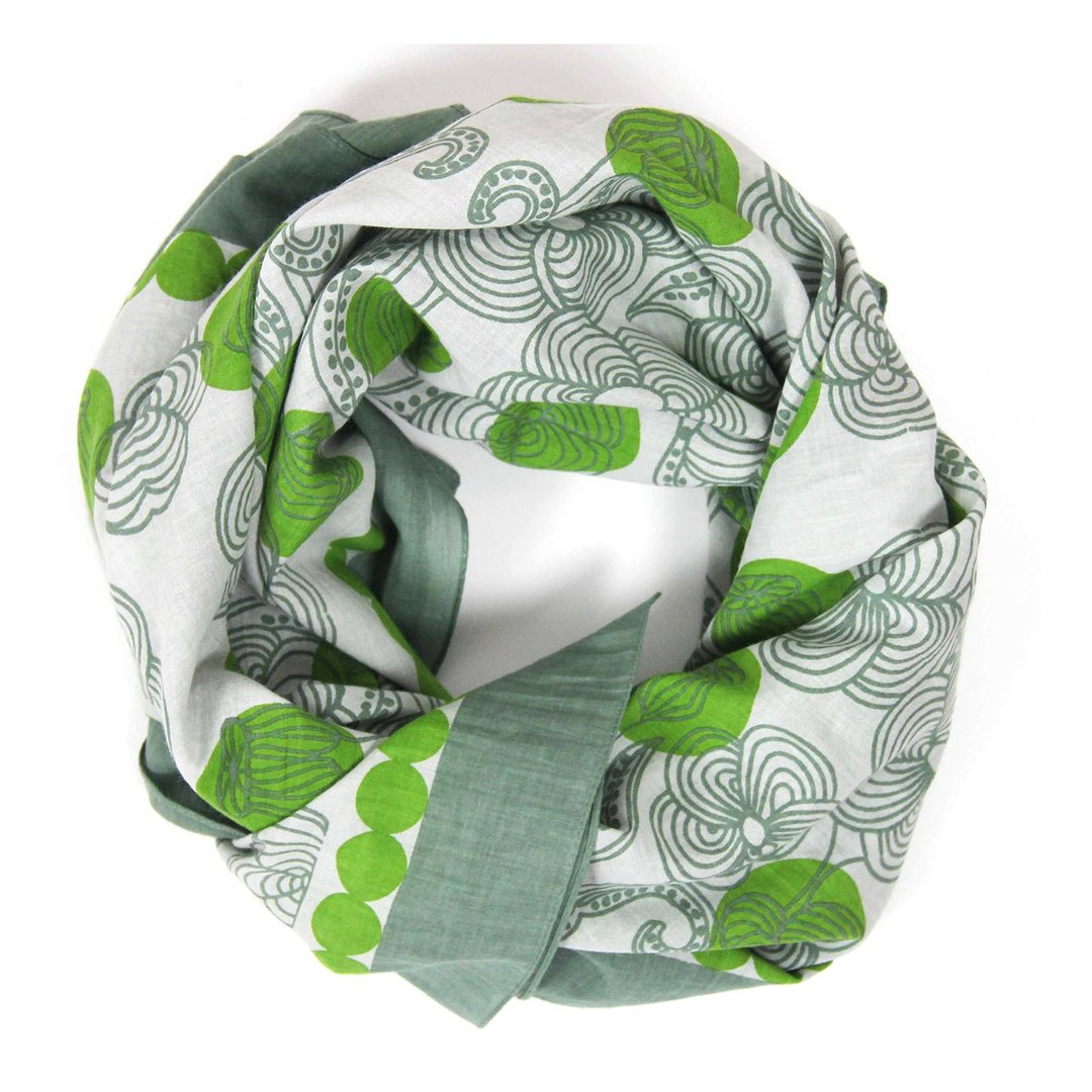 Carré Coton Burma Vert Green有机棉方巾 - 围巾/披肩 - 棉 多色