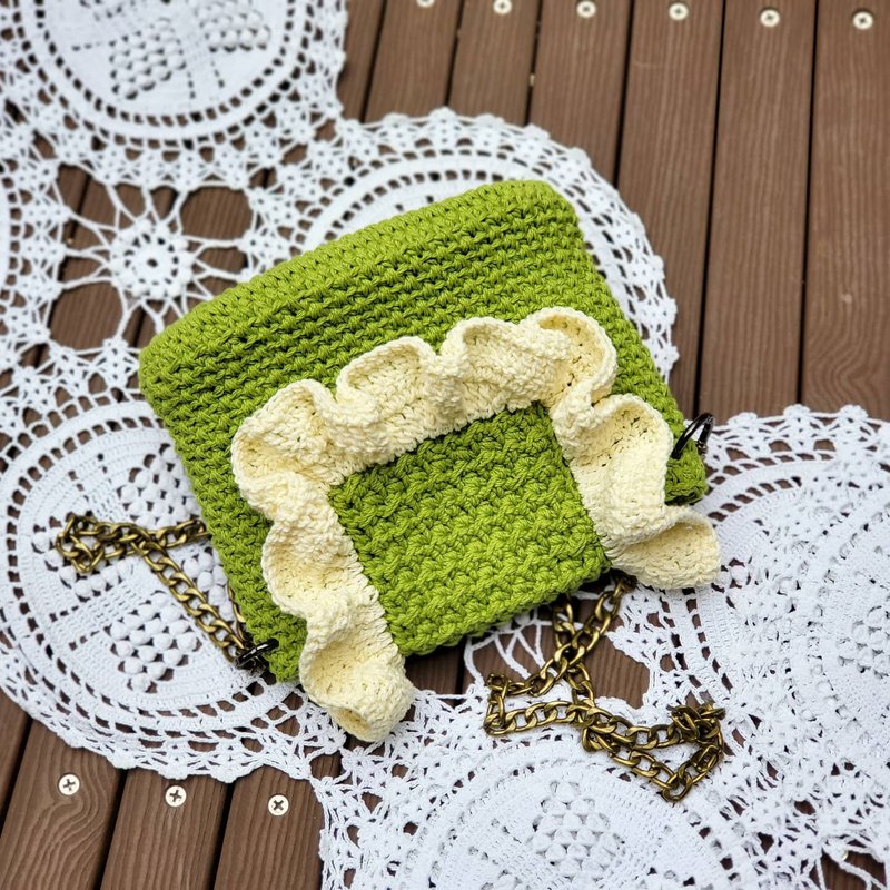 Butterfly bag 蝴蝶包/手工钩针编织包 - 手提包/手提袋 - 棉 