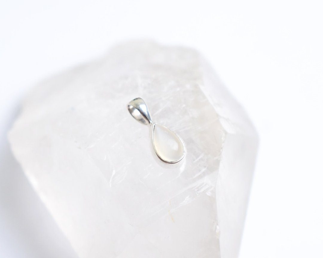 Moonstone Silver necklace - 项链 - 纯银 白色