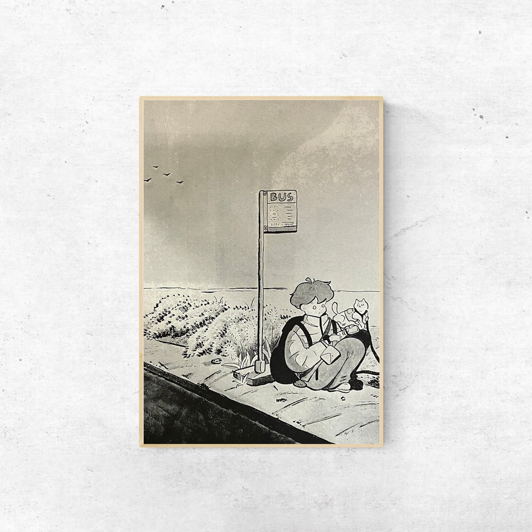 绒绒森林-等公车的男孩 海报 - 海报/装饰画/版画 - 纸 