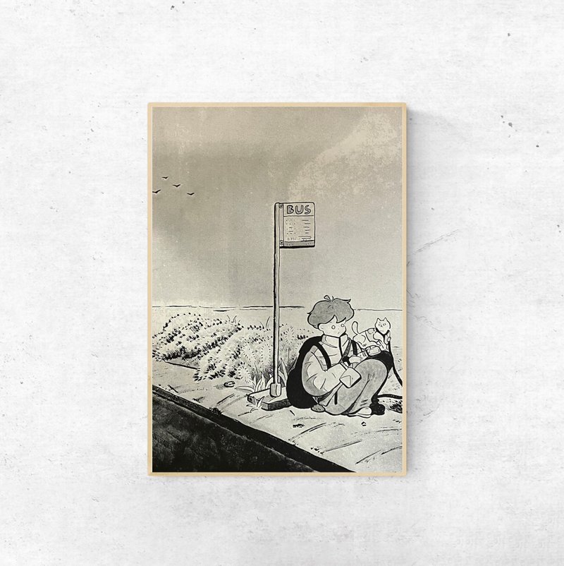 绒绒森林-等公车的男孩 海报 - 海报/装饰画/版画 - 纸 